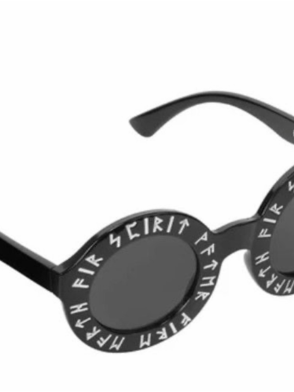 Element Black Round Sunglasses with White Script Accent